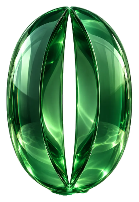 VAULTLINE: a split emerald glass capsule